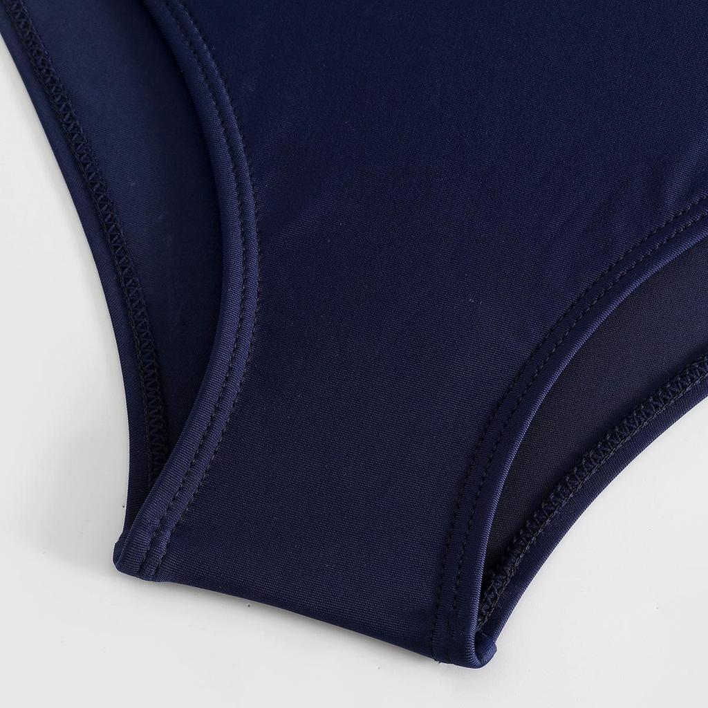 European & American Women's Ruched Solid Triangle Bikini Swimsuit