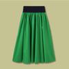 Ralph Spring Contrasting Skirt Waist A-shaped Skirt War Horse Embroidery Retro Elastic Waist Skirt