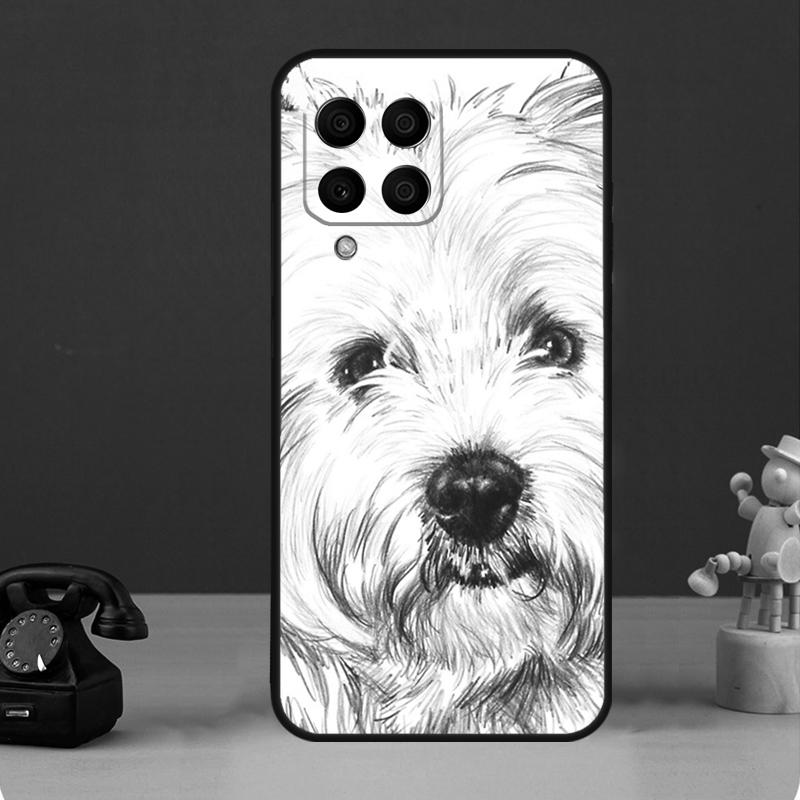 Cartoon Westie Dog Case For Samsung Galaxy M55 M35 M15 M56 M36 M16 M06 M31 M13 M33 M53 M12 M32 M52 M14 M34 M54