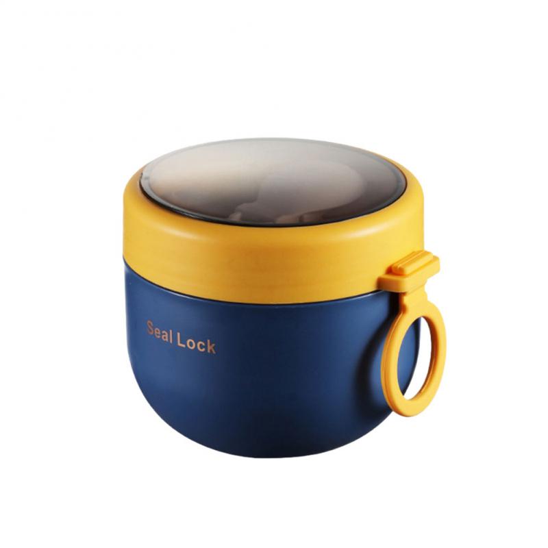 600ML Portable Plastic/Stainless Steel Lunch Box Heatable Vacuum Insulation Box Thermos Soup Storage Containers Kids Bento Boxes