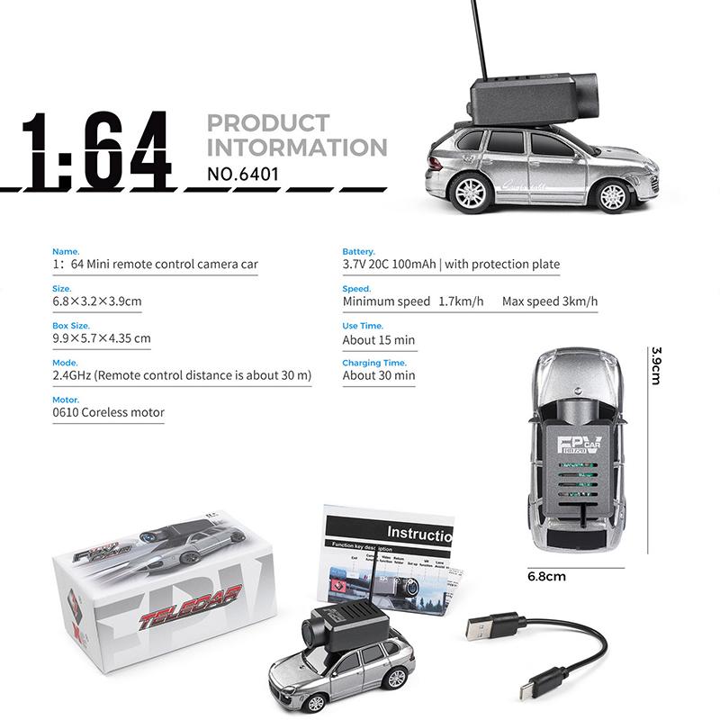 6401 1:64 Mini Remote Control Car Rc Cars With 720P Fpv Camera Wifi App Control 2025  Rc Racing Car Toy Kids Gifts