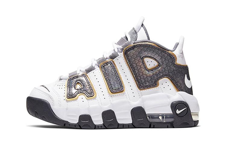 Nike Air More Uptempo White Anthracite Snakeskin PS CQ4581-100 11C