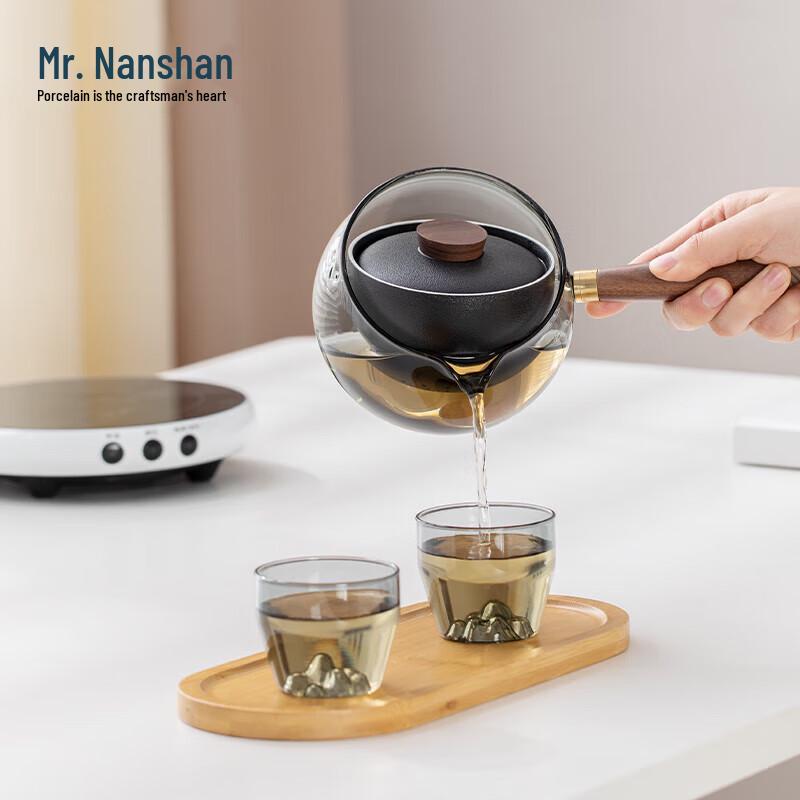 Heat-Resistant Glass Teapot with Side Handle