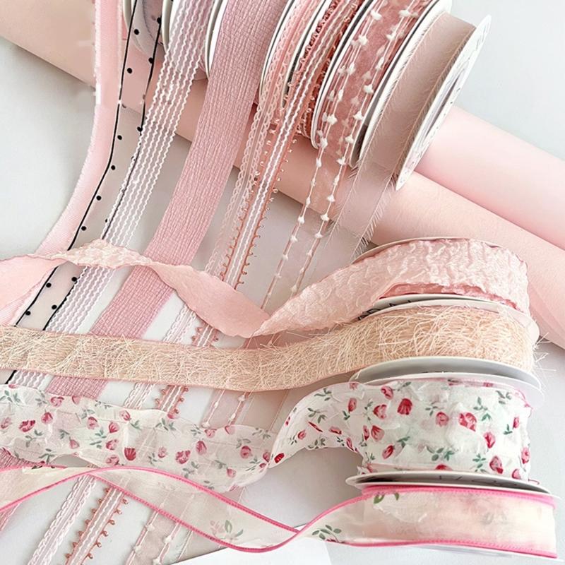 Flower Bouquet Decorative Ribbon Girly Style Series Bowknot Crafting Ribbon Handmade Gift Wrapping Binding Streamers