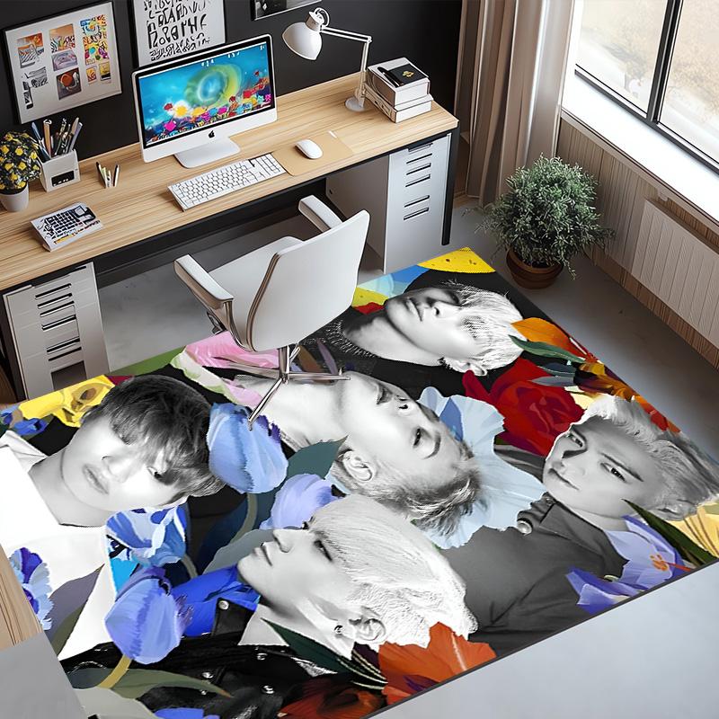 BIGBANG Pattern Rug, Indoor/Outdoor Mat, for Picnic, Gameroom, Bedroom, Office, Living Room, Home Decor Carpet, Birthday Gift