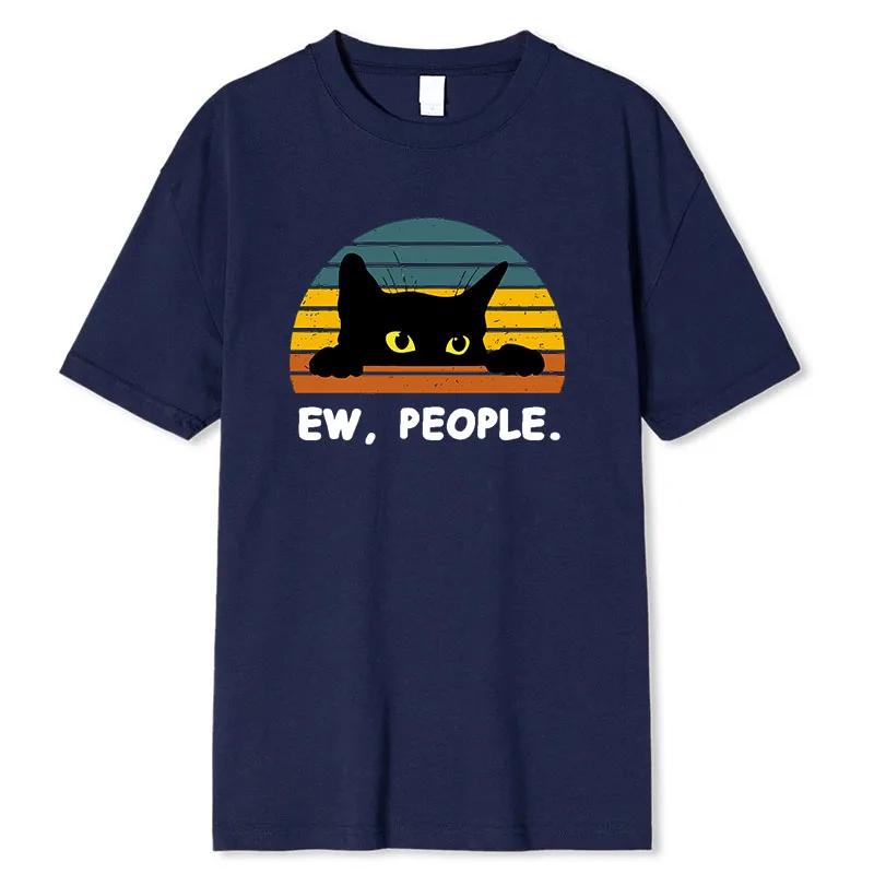 2025 Cozy Cat Men Printed TShirt High Quality Printed Anime Cotton Tees Shirts Funny Casual Wear for Women Tshirt Unisex