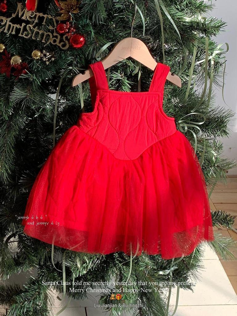 Jenny Kids Winter Mesh Dress: 2025 Stylish Christmas & New Year Outfit for Baby Girls