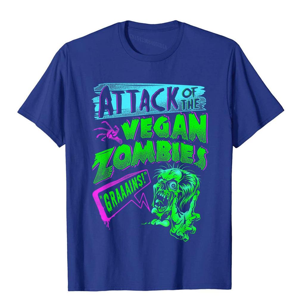 Attack Of The Vegan Zombies Vegetarian Halloween TShirt Cotton Unisex Top TShirts Custom Tops Tees Camisa