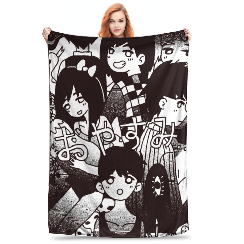 Anime Omori Game  Blanket Cover  Plush Throw Blanket Summer Air Conditioning Printed Lightweight Bedspreads,