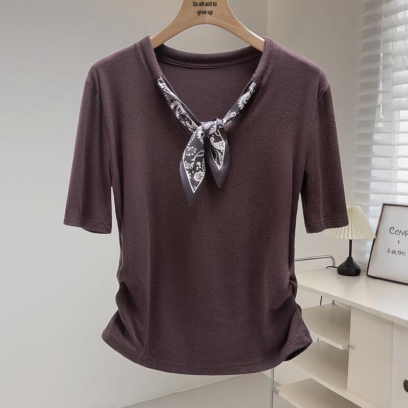 Sibaishai Women s V-Neck Slim Fit Fashion T-Shirt S