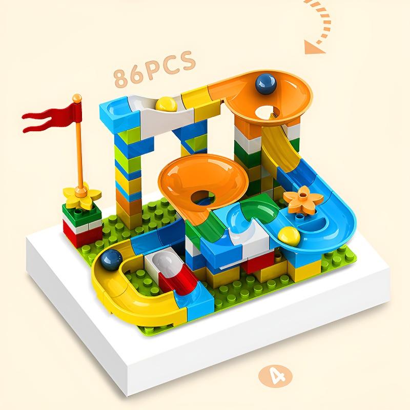 Big Size Marble Race Run Track Building Blocks 86-344pcs Funnel Slide Blocks DIY Assembly Bricks Toys For Children Gifts