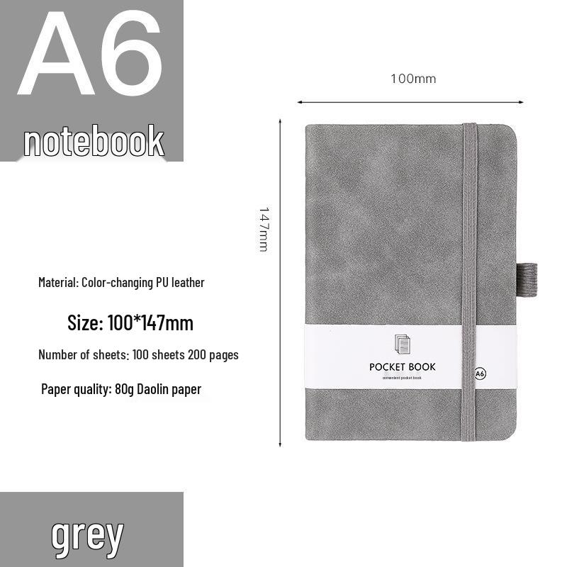 Custom Logo A6 Binding Strap Notebook - Portable Business Pocket Diary