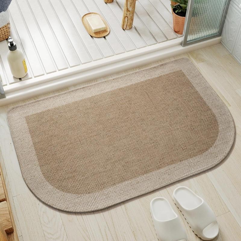Pack of 2 AntiSlip Bathroom Mat for Shower Diatomite Super Absorbent Quick Drying Bath Mat Shower Room Door Mat for Home