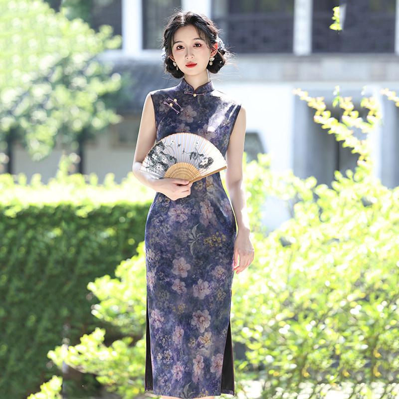 Sleeveless national style, new Chinese Suzhou long cheongsam, improved young 1011 new women's high-end sense, daily wear