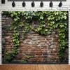 Simulated Rural Ivy Old Brick Wall Background Fabric - Ultra-realistic Fabric for Parties and Photography