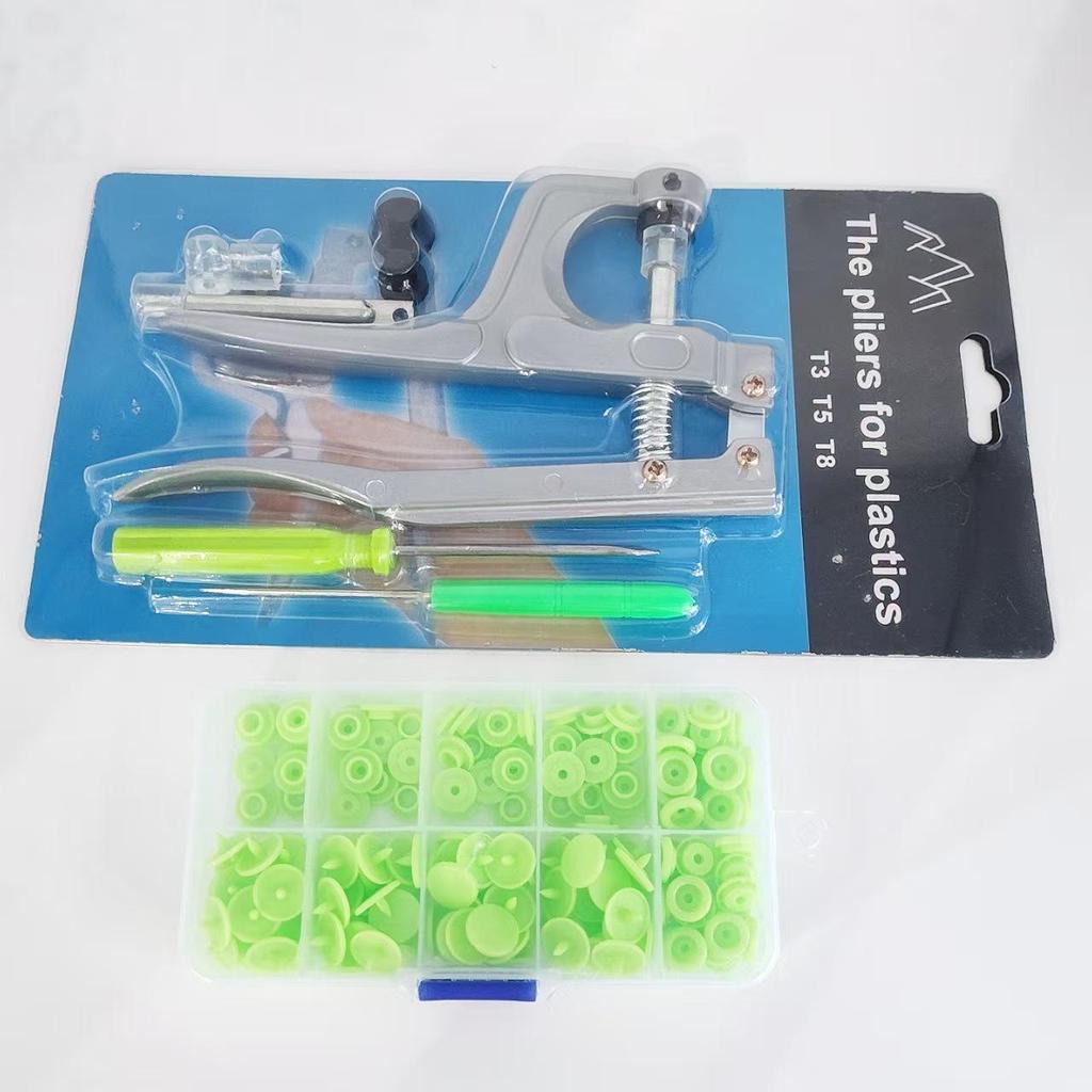 120-Piece Snap Fastener Installation Tool Set with Colorful Resin Buttons and Hand Press Pliers