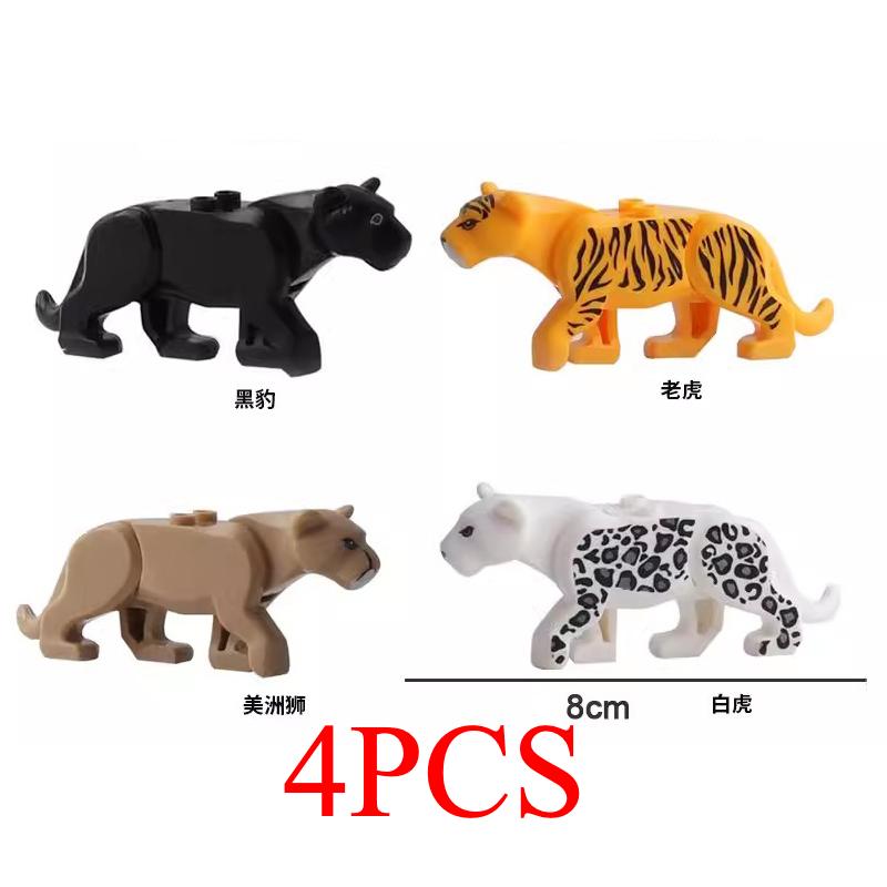 The Zoo Model African Elephants Camel Deer Crocodile Leopard Animal Building Blocks Educational Games Figure Brick Toys Kid B03