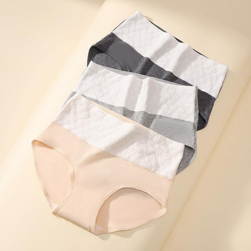 Fentenggan [Waist and Hip Lifting] 3-pack Pure Cotton Crotch Breathable Mid High Waist Triangular Shorts for Women, Underwear for Women