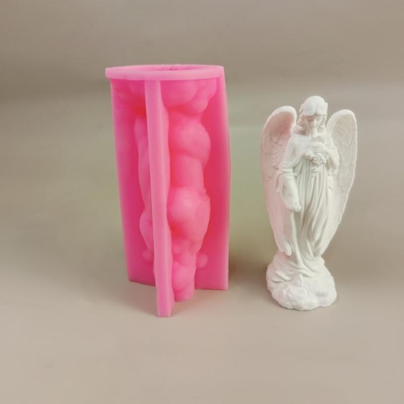 3D Winged Girl Silicone Molds Epoxy Resin Molds for Candle Soap Making Fondant Silicone Mould for Candy Chocolate Baking