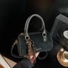 Bolso Cilíndrico de Mano con Textura de Alta Calidad, Bolso Estilo Boston, Bolso Cruzado de Hombro Único de Moda