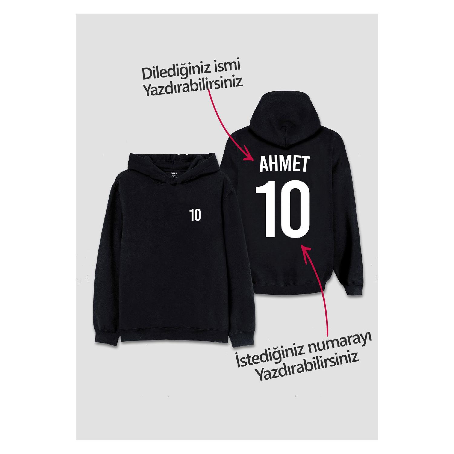 

Personalized Jersey Style Optional Name Number Printing Ronaldo Messi Kids Hooded Sweat 2-3 Yaş чёрный