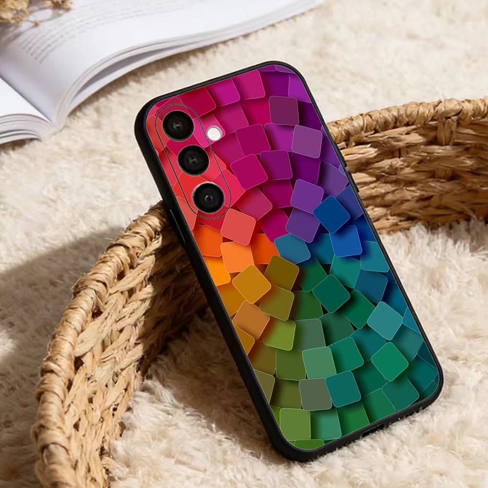 

Rainbow Color Phone Case For Samsung Galaxy A13,21s,22,31,32,52,53,71,72,73,Soft Black Cover Samsung a73 5g
