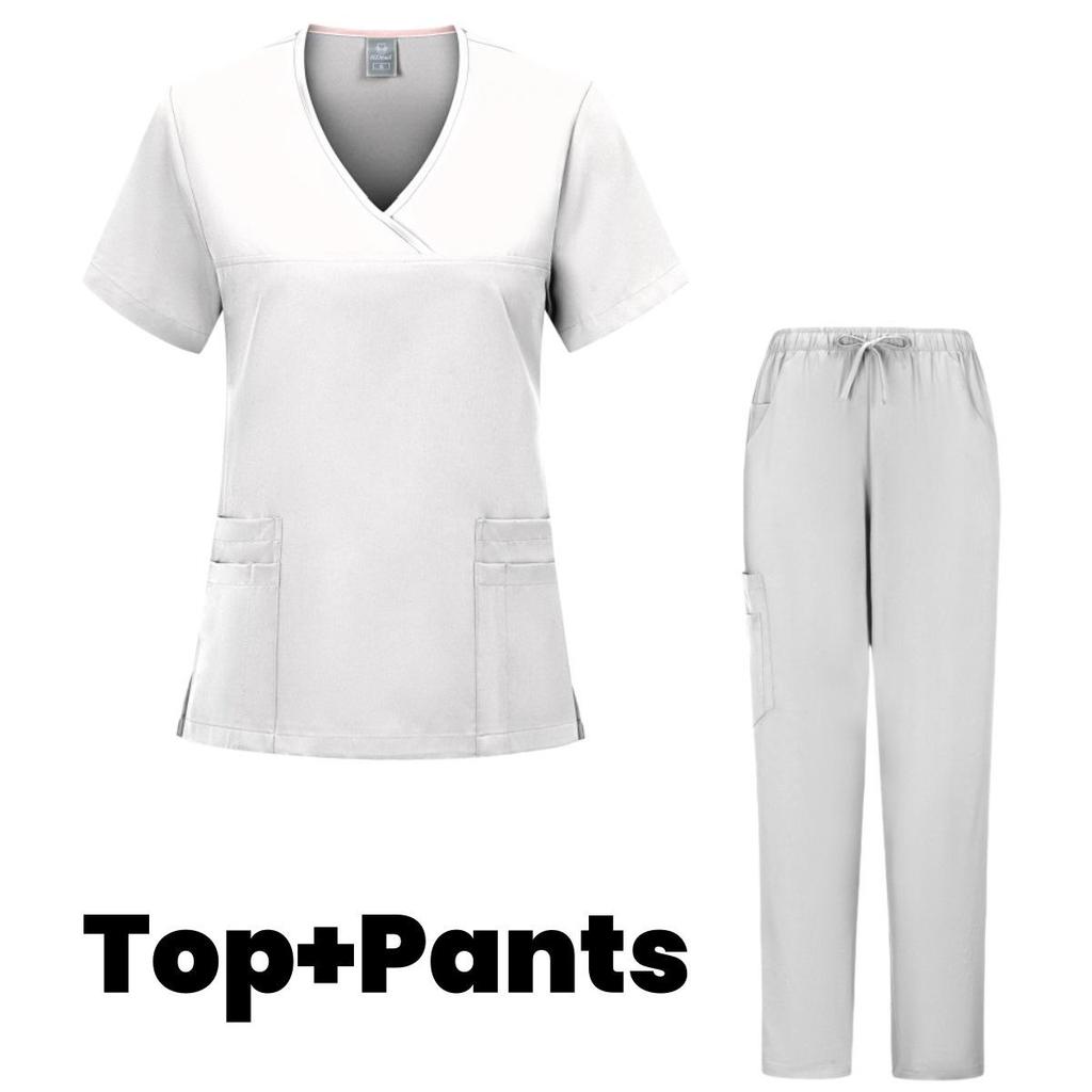 Women's Short Sleeve Casual Workwear Washable Surgical Gown