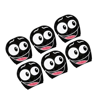Cartoon Eye Car Headrest Covers Premium Wear Resistant Fabric Protectors Quick Setups for Vehicles Interior Decoration