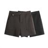 Women's Plus Size Korean Style Woolen High Waist Straight Leg Shorts