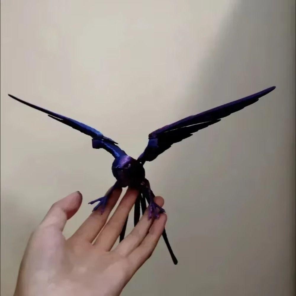 Solid Color 3D Printed Bird Model Multi-jointed Articulated Animal Figurine  Desktop Decoration