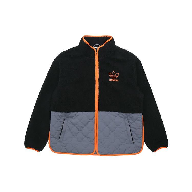 adidas originals Big Trfl Sherpa Stitching Lamb Wool Casual Sports Jacket Men s Black H09361 M