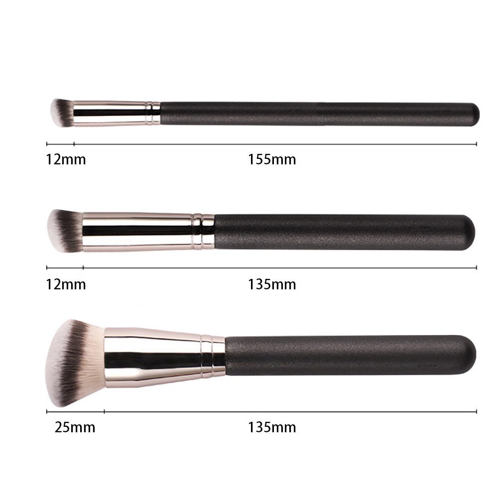 Seamless Angled Round Head Foundation & Concealer Brush, Black