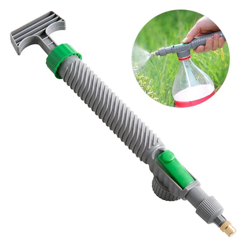 

High Pressure Manual Sprayer Adjustable Nozzle Garden & Agriculture Multi-Purpose Ergonomic Tool for Drink Bottles серый