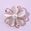 1PC Fashionable Opal Stone Flower Brooch Pin Garment Accessories Birthday Gift Brooches For Women Rhinestone Brooch Pin-6691