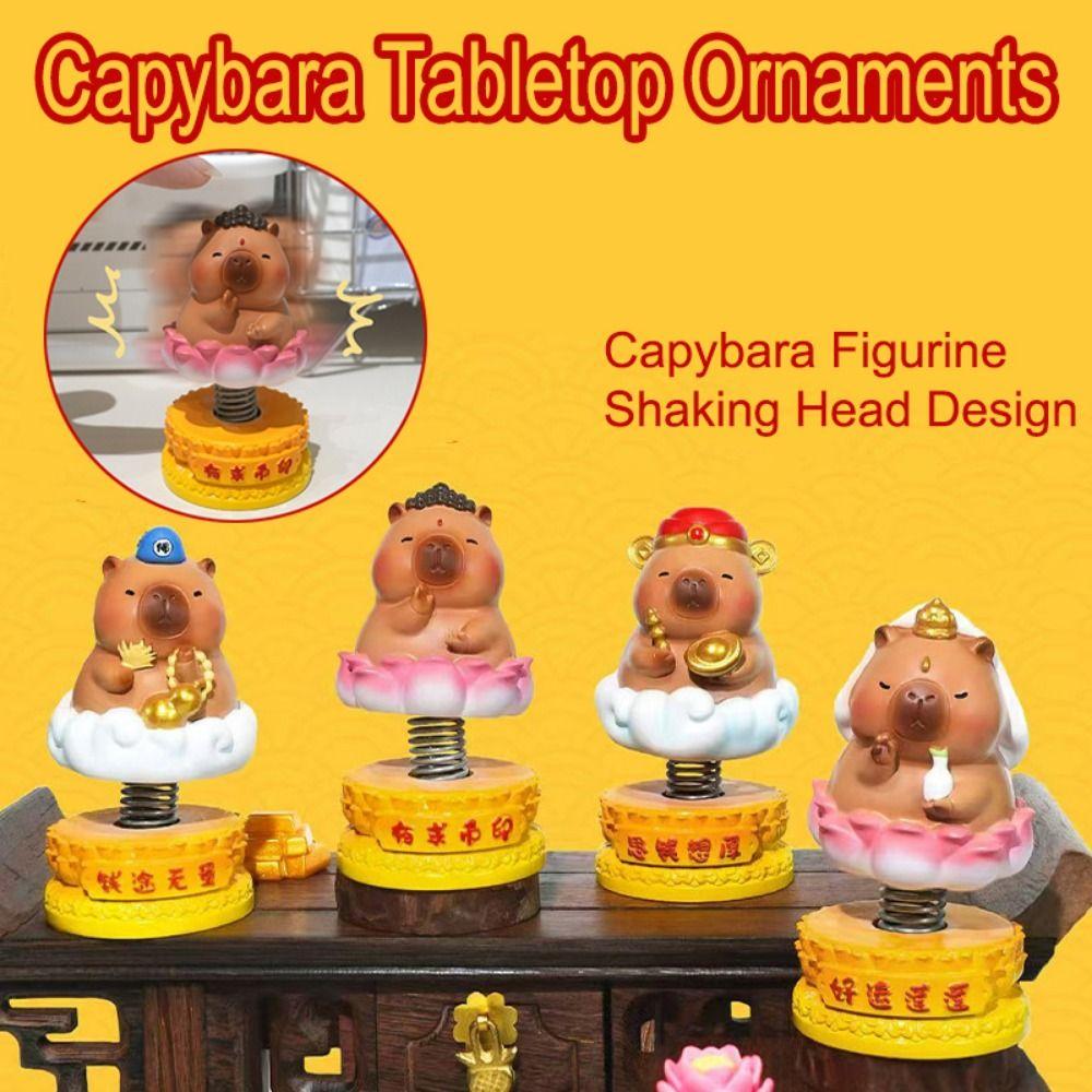 

Kawaii Capybara Tabletop Ornaments Cute Cartoon Miniature Figurine Ornament Car Interior Decor Style 1
