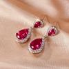 Huitan Trendy Dames Oorbellen 6 Kleuren Stijl Bruiloft Feest Accessoires Ingelegd Parel Zirkonia Elegant Veelzijdig Sieraden