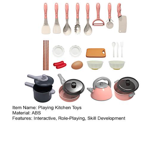 28Pcs Realistic Kitchen Playset for Kids Pretend Cutting Vegetables Cooking Toys Role-Play
