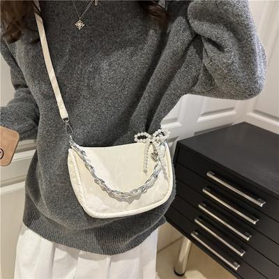 Mode beliebte Kette einzelne Schulter Achseltasche Damen neue einfarbige Handtasche