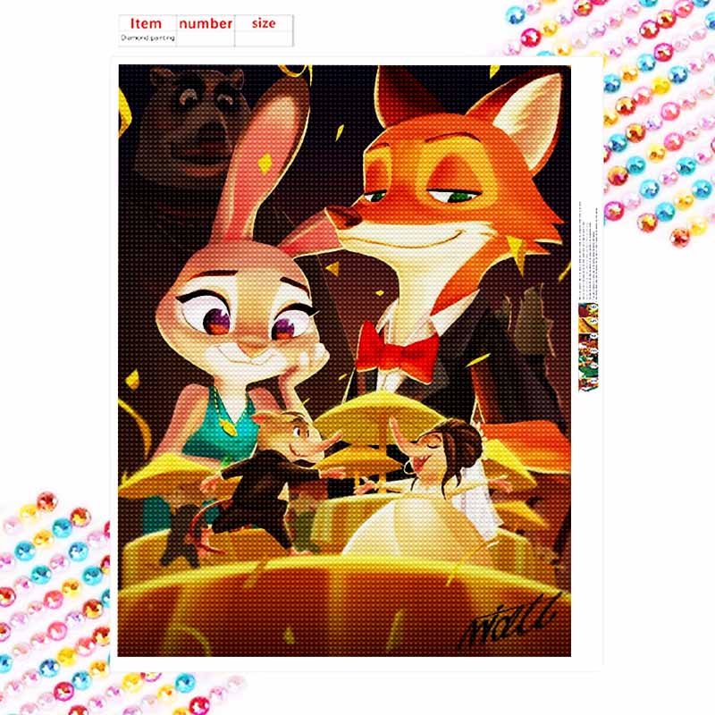 Disney Diamond Painting Full of Diamonds 5D Zootopia Character Art Home Decoration Creative Handicrafts