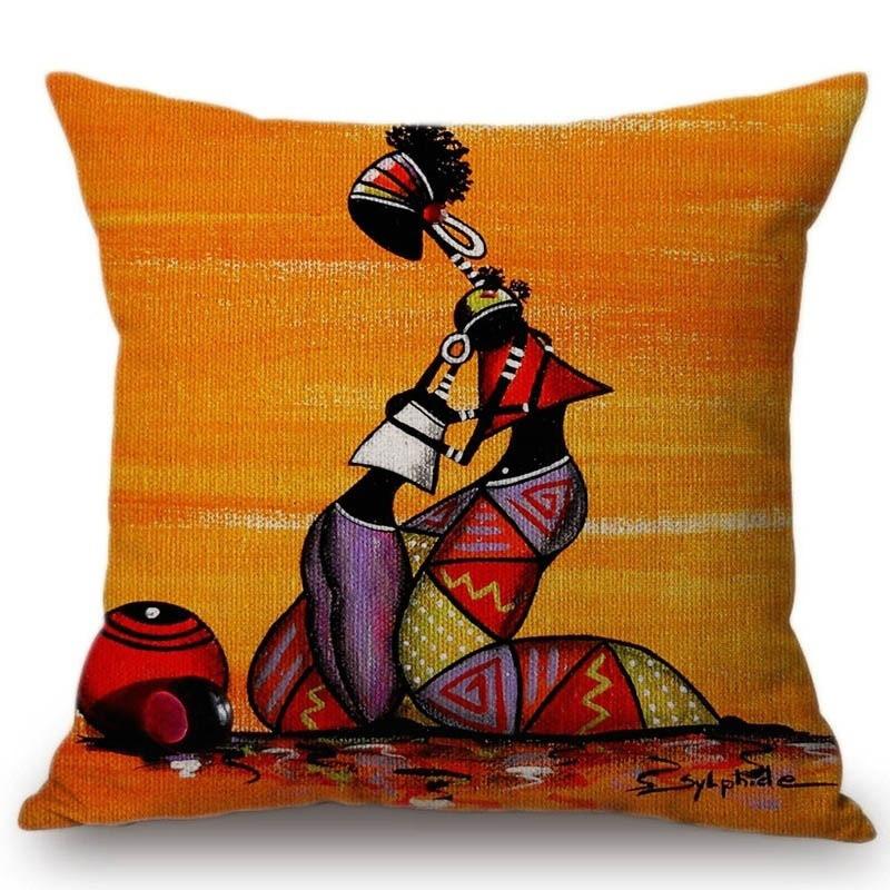 African Life African Women Abstract Painting Decoration Cushion Cover Home Decoration Pillowcase Exotic Pillowcase