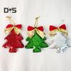 6Pcs Christmas Tree Ornaments Tree Shape Sequin Pendant with Bow for Christmas Trees Walls Doors Parties Wedding Decor