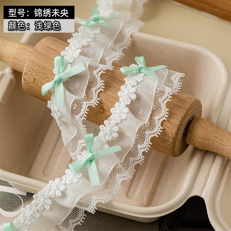 2Meters Doll Clothes Pet DIY Lace Trim Ribbon For Decorative Clothing Sewing Accessories Needlework Bow Fabric DIY Crafts Supply