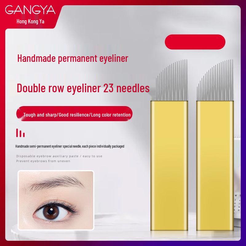 

Gangya Полуперманентные 23-контактные ручные иглы для татуажа подводки для глаз и бровей, 10 шт.
