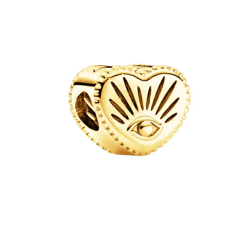 Altın Kaplama Parlak Charm Boncuk Kolye Ucu Orijinal Yılan Bakır Bileklik Kolye Boncuklarına Uyar Kendin Yap Takı Kadın Hediye