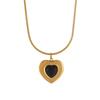 Heart Pendant Necklace & Earrings Set for Women - Titanium Steel, Non-Fading, Niche Design