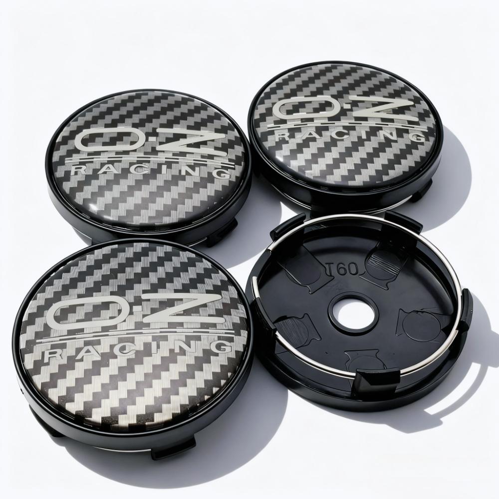 4pcs OZ Racing  Logo Carbon Fiber Weave Emblem Car Wheel Center Caps 60MM 56MM Car Wheels Hub Cap Rim Hubcaps Cover Epoxy Resin OZ Badge&60MM&4pcs T60 Wheel Caps