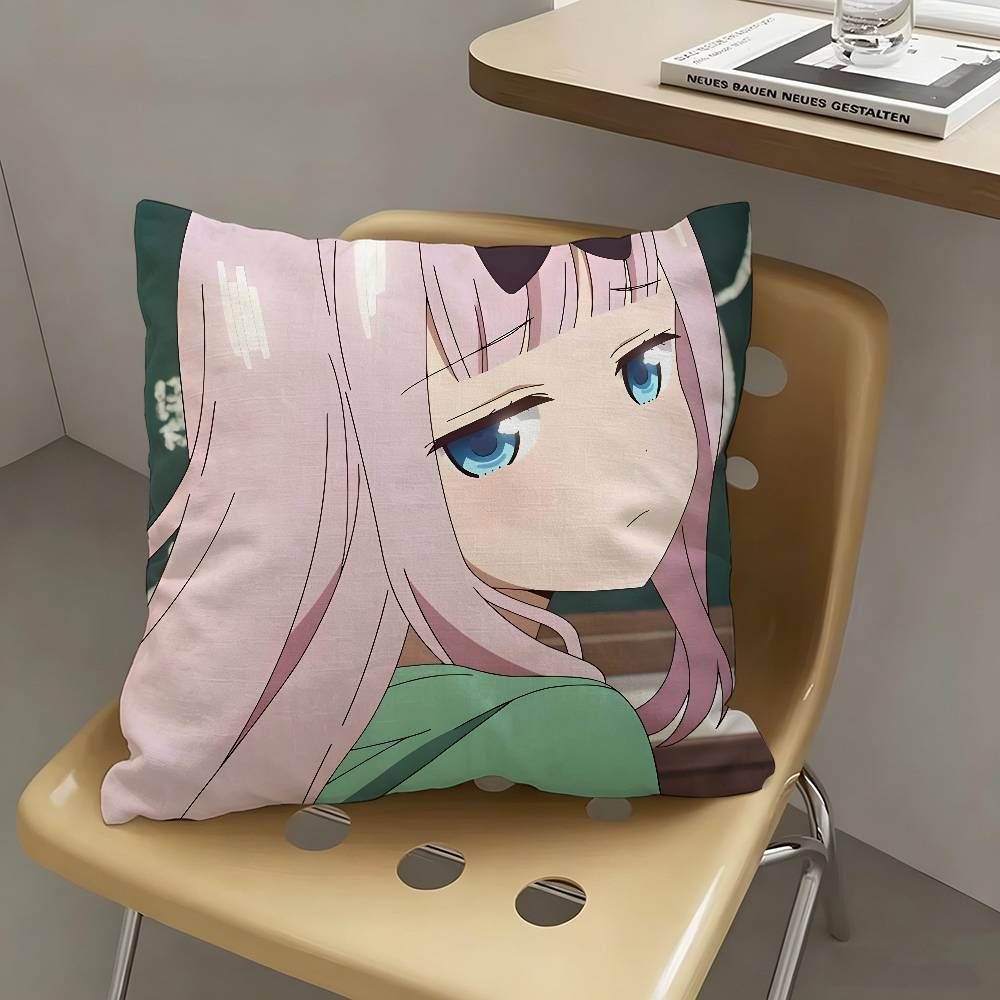 1pc Chika Fujiwara Anime Characters Pillow Case Fashion Square Pillowcase Bedroom Sofa Room Ins Decoration Leisure