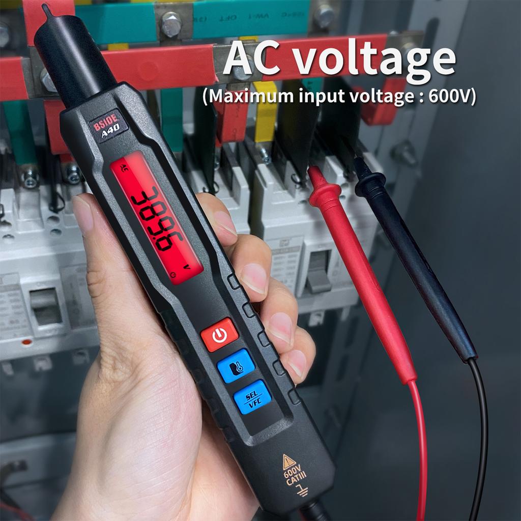BSIDE A40 Multifunkční 3-v-1 Infračervený tester teploty Detektor napětí & Multimetr &