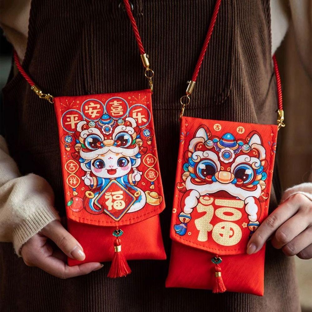 Chinese New Year Lucky Envelopes Traditional Money Packing Bag 2025 Snake Year Red Envelopes  Bonus