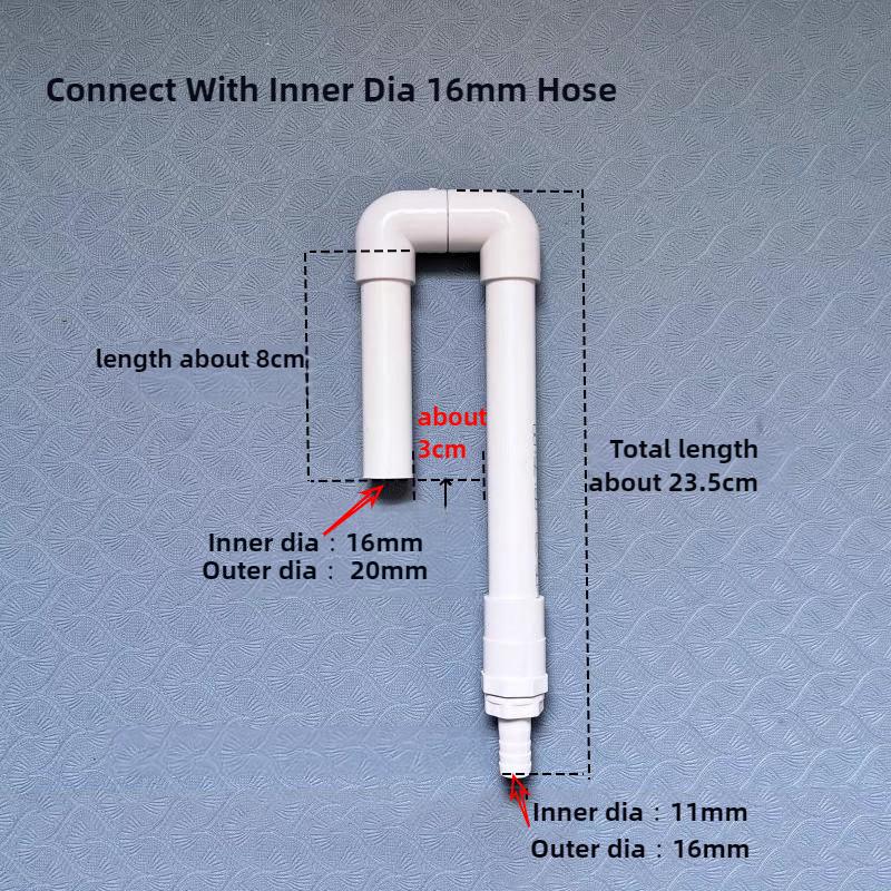 

PVC Fish Tank Inlet Pipe U shaped Aquarium Water Changer Filler Tube Wall Mounted AutomaticTop Off Water Refiller Pipe Supplies белый